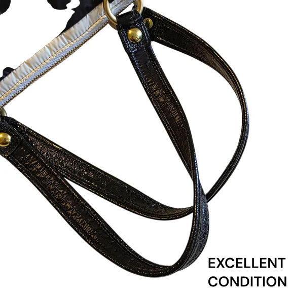 Coach Poppy Ski Bunny Black/White Limited Rare Quilted Glam Tote Y2K - Picture 6 of 9